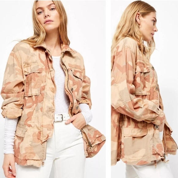 FREE PEOPLE Lead The Way Camo Jacket 🧥 | Longline Utility Grunge - Picture 2 of 16